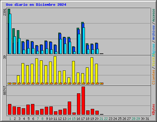 Uso diario en Diciembre 2024