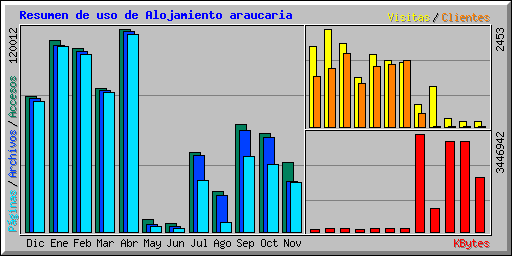 Resumen de uso de Alojamiento araucaria