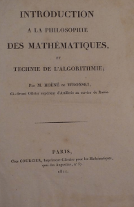 Libro en el que Wronski deriva su fórmula para π