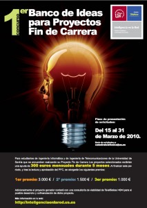 Cartel del Primer Concurso de "Banco de Ideas para Proyectos Fin de Carrera"