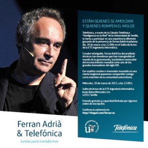 Invitación a la conferencia de Ferran Adriá