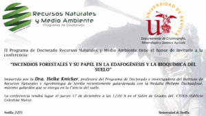 Lee más sobre el artículo Conferencia “Incendios forestales y su papel en la edafogénesis y la bioquímica del suelo”