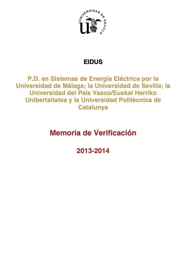 Primera página de la memoria verificada